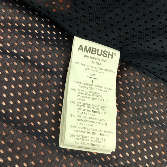 NWT AMBUSH logo-print fleece Sherpa jacket in Orange & Navy Size S - Picture 15 of 16